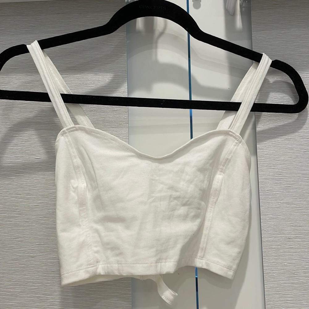 WHITE CROP TOP FROM GARAGE. Size -Medium